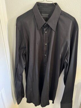 Prada black dress shirt; Size 17; Stretch material cotton/elastane